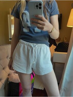 H&M White Drawstring Lounge Shorts